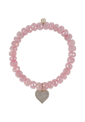 Sydney Evan Grapolite heart-charm bracelet - Pink