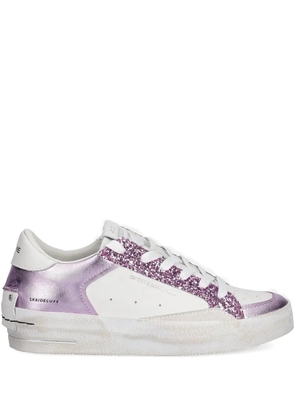 Crime London glitter-panel leather sneakers - Purple