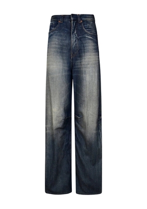 MM6 Maison Margiela logo-patch panelled jeans - Blue