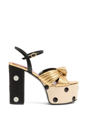 Valentino Garavani Crasher platform sandals with Plus de Pois embroidery 125mm - Gold