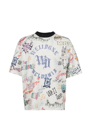 We11done graphic-print T-shirt - Neutrals