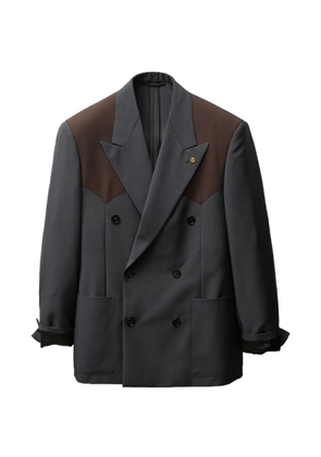 Versace wool-mohair boxy blazer - Grey