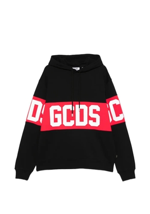 GCDS logo-stripe hoodie - Black
