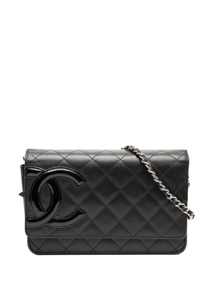 CHANEL Pre-Owned 2012 Lambskin Cambon Ligne Wallet On Chain crossbody bag - Black