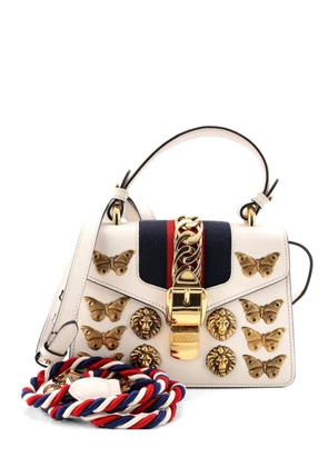 Gucci Pre-Owned Sylvie Top Handle Bag Embellished Leather Mini shoulder bag - White