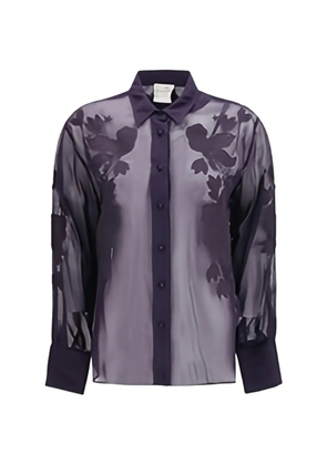 Forte Forte floral-embroidered organza shirt - Purple