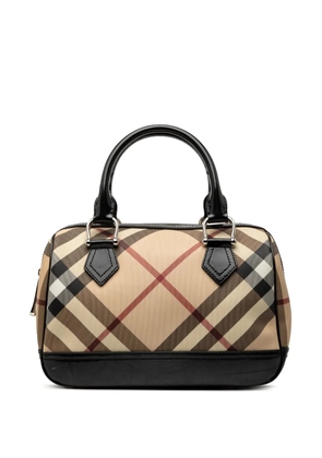 Burberry Pre-Owned 2000-2017 Supernova Check Coated Canvas boston bag - Brown