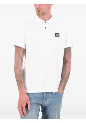 Stone Island pique short-sleeve polo shirt - White