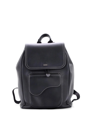 Christian Dior Pre-Owned Saddle Single Pocket Leather Large backpack - Black