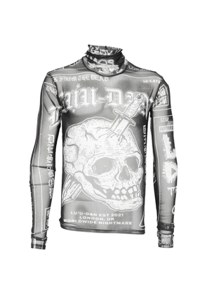 LỰU ĐẠN skull-print T-shirt - Black