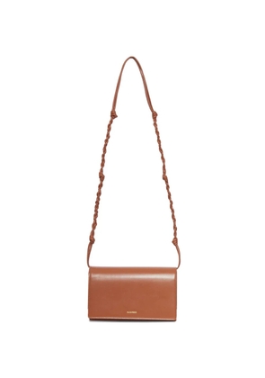 Jil Sander Tangle braided leather crossbody bag - Brown