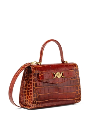 Versace Crocodile-effect top-handle tote bag - Brown