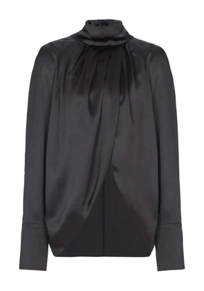 Balmain draped silk blouse - Black