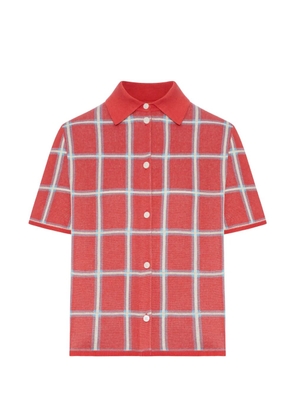 Guest In Residence plaid collared silk top