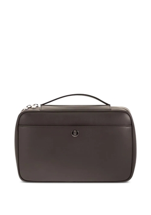 Brunello Cucinelli logo leather wash bag - Brown