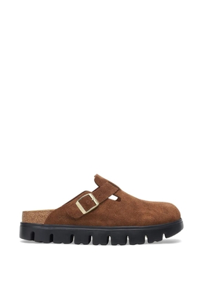 Birkenstock Boston chunky suede leather slippers - Brown