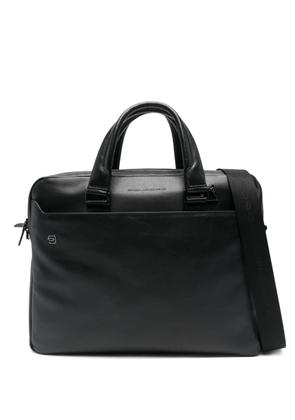 PIQUADRO zip-fastening leather briefcase - Black