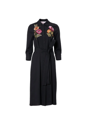 Carolina Herrera embroidered shirt dress with belt - Black