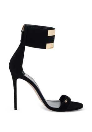 Elisabetta Franchi logo-embellishment suede sandals - Black