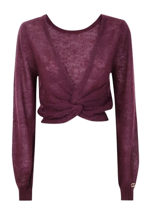 TWINSET twist-front knitted sweater - Red