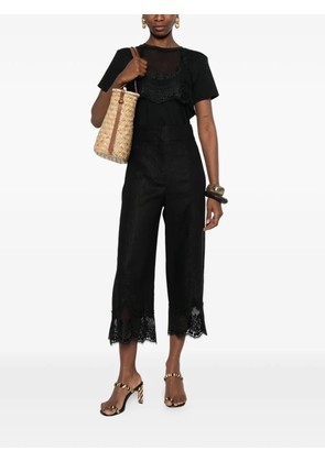 TWINSET lace-detail trousers - Black