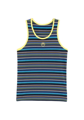 Marine Serre striped logo tank top - Blue