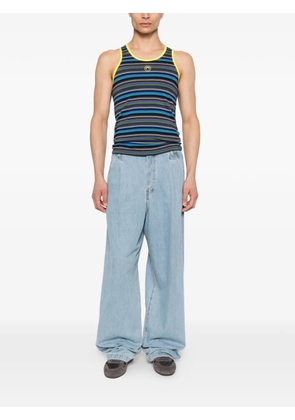 Marine Serre striped logo tank top - Blue