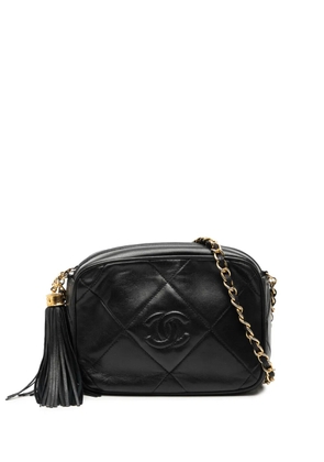 CHANEL Pre-Owned 1986-1988 CC Quilted Lambskin Tassel Camera Bag crossbody bag - Black