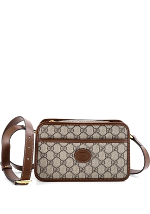 Gucci Pre-Owned Interlocking G Patch Camera Bag GG Coated Canvas Mini crossbody bag - Brown