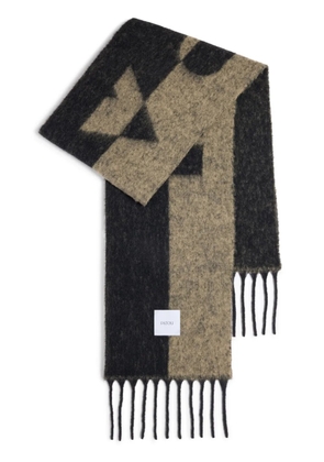 Patou intarsia-knit logo scarf - Black