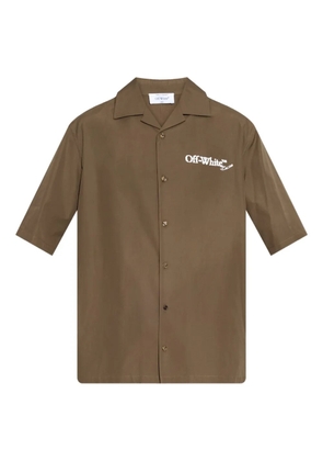 Off-White logo-print short-sleeve shirt - Brown