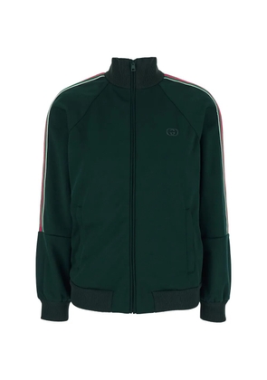 Gucci embroidered-logo zipped sweatshirt - Green