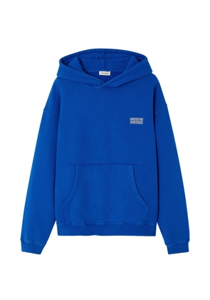 American Vintage Plizzy hooded long-sleeved cotton sweatshirt - Blue