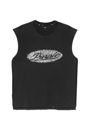 Purple Brand sequin-embellished textured tank top - Black