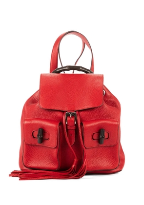 Gucci Pre-Owned flap bamboo backpack - Red