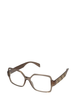 Versace Eyewear geometric logo glasses - Brown