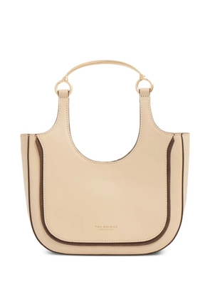The Bridge metal handle leather mini clutch bag - Neutrals