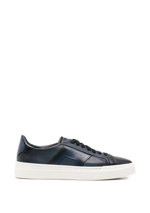 Santoni perforated leather sneakers - Blue