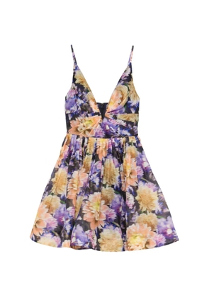 ZIMMERMANN floral-pattern V-neck dress - Purple