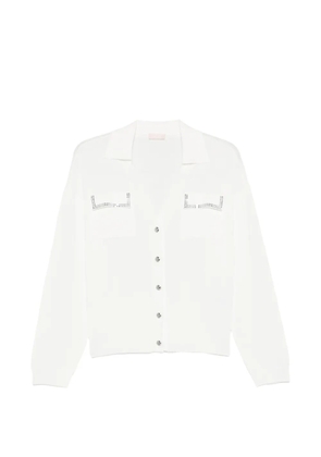 LIU JO embellished pocket cardigan - White