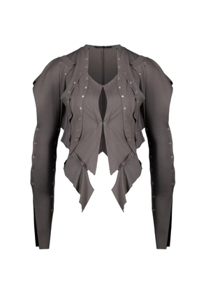 SRVC Studio eyelet long-sleeve blouse - Grey