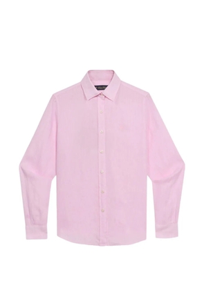 Brooks Brothers embroidered logo linen shirt - Pink