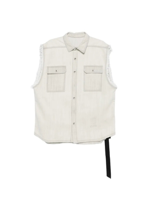 Rick Owens DRKSHDW frayed pocket shirt jacket - Neutrals