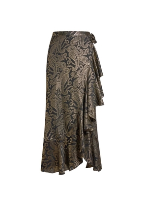 ETRO paisley ruffled skirt - Black