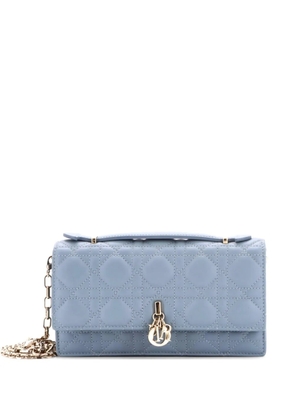 Christian Dior Pre-Owned My Dior Top Handle Flap Bag Cannage Quilt Lambskin Mini crossbody bag - Blue