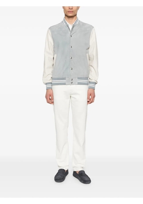 Eleventy striped-trim jacket - Blue