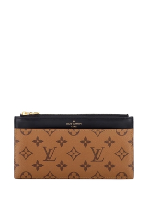 Louis Vuitton Pre-Owned Slim Purse Reverse Monogram Canvas pouch - Brown