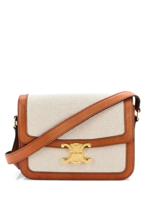 Celine Pre-Owned Triomphe Shoulder Bag Canvas with Leather Medium crossbody bag - Brown