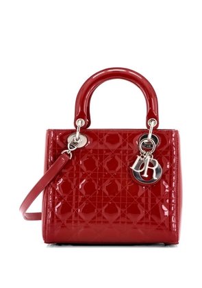 Christian Dior Pre-Owned Lady Dior Bag Cannage Quilt Patent Medium satchel - Red