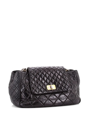CHANEL Pre-Owned Accordion Reissue Flap Bag Quilted Glazed Calfskin Maxi shoulder bag - Black